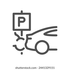 Parking related icon outline and linear vector.