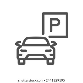 Parking related icon outline and linear vector.