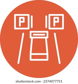 Parking reservation Outline Circle Icon Design