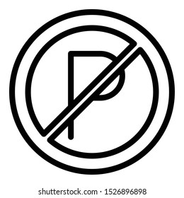 Parking restriction icon. Outline parking restriction vector icon for web design isolated on white background
