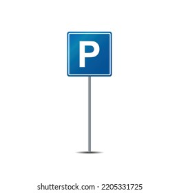 Parkplatz-Wegweiser auf postpolarer Vektorgrafik