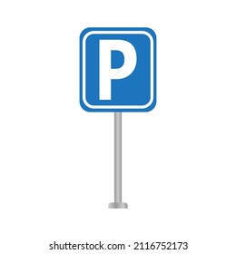 Parking Road Sign Vector Illustration Stock Vector (Royalty Free ...