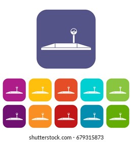 Parking scales icons set vector illustration in flat style In colors red, blue, green and other