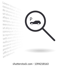 parking search icon vector . Lorem Ipsum Illustration design