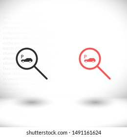 parking search icon vector . Lorem Ipsum Illustration design