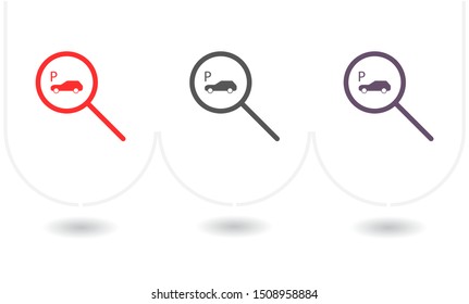 parking search icon vector . Lorem Ipsum Illustration design