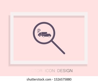 parking search icon vector . Lorem Ipsum Illustration design