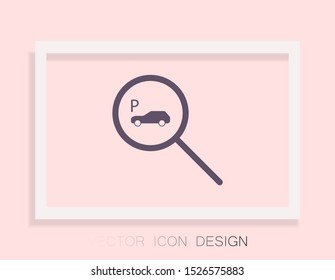 parking search icon vector . Lorem Ipsum Illustration design