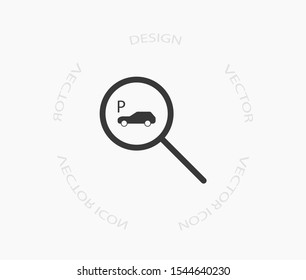 parking search icon vector . Lorem Ipsum Illustration design