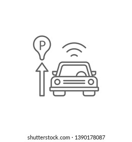 Parking sensor, car icon. Element of auto service icon. Thin line icon for website design and development, app development. Premium icon