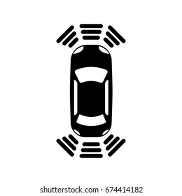 The Parking Sensor Icon. Car Symbol. Flat Design. Stock - Vector Illustration