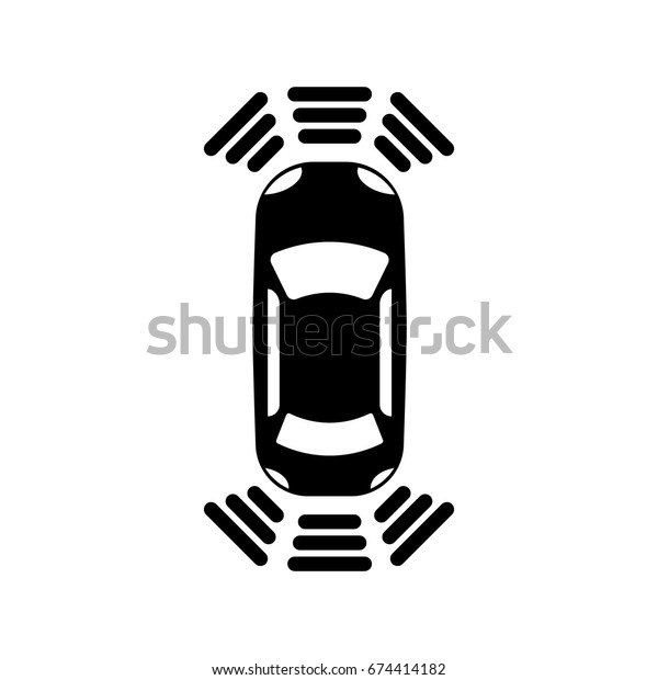 駐車センサーのアイコン 車の記号 フラットデザイン ストック ベクターイラスト のベクター画像素材 ロイヤリティフリー