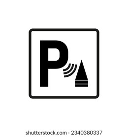 Icono del sensor de estacionamiento. Ilustración vectorial. Eps 10.