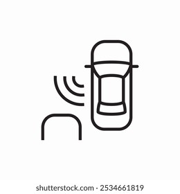 parking sensor left back icon sign vector