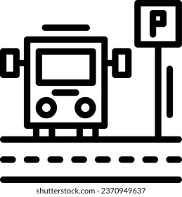 Parking shuttle bus Vector Icon Design