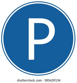 Parking Sign Blue. Vector.