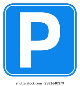 Parking sign. Blue Parking sign. vector illustration