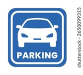 Parking sign board vector. Road Parking board symbol on transparent background PNG. Traffic sign. 