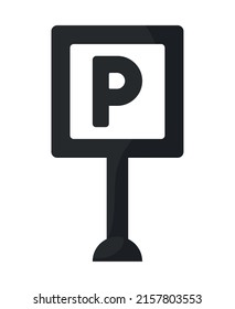 parking sign design over white