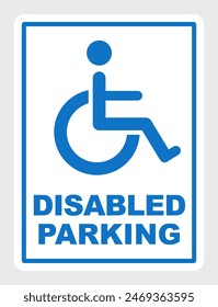 parking sign for disability printable sign handicapped disabled parking sign simple template design illustration 