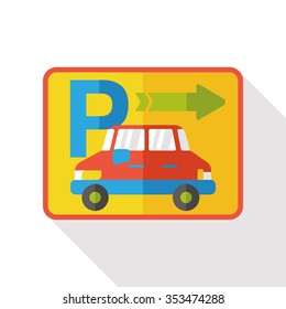 parking sign flat icon