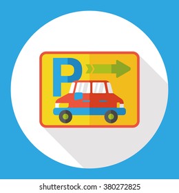 parking sign flat icon