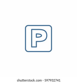 Parking sign icon