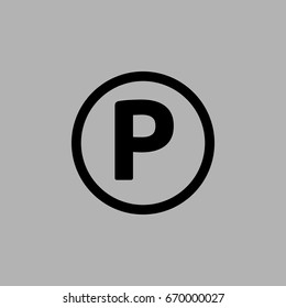 Parking sign icon.