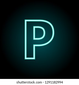 parking sign icon. Elements of Navigation in neon style icons. Simple icon for websites, web design, mobile app, info graphics