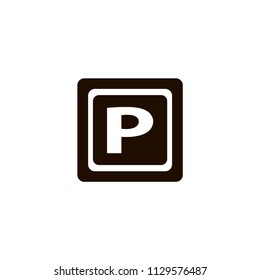 Parking sign icon. flat design