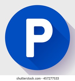 parking lot sign icon flat style vector illustration