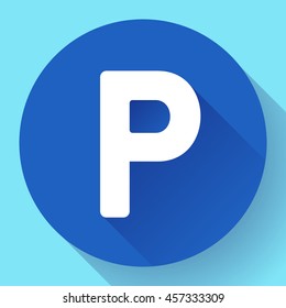 parking lot sign icon flat style vector illustration