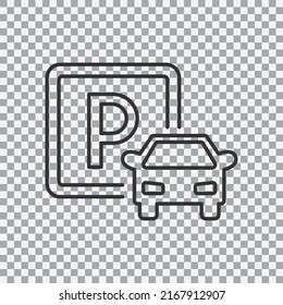 Parking sign icon isolated on transparent background. Vector illustration.