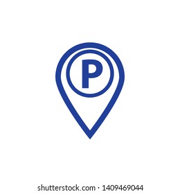 parking sign icon logo design template