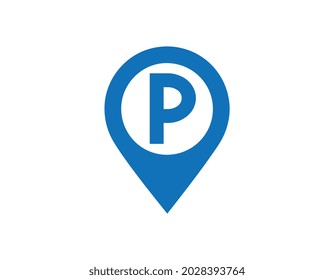 Parking sign icon. Map parking pointer. Illustration on white background.
