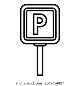 Parking sign icon outline vector. Place transport. Toll home