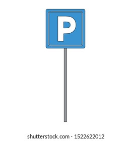 parking sign icon over white background, vector illustration