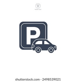 Parking sign icon symbol vector illustration isolated on white background