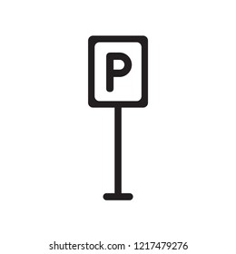 Parking sign icon. Trendy Parking sign logo concept on white background from Traffic Signs collection. Suitable for use on web apps, mobile apps and print media.