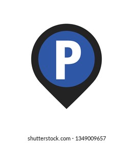 Parking sign icon vector