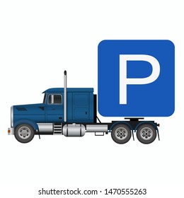 parking sign icon vector car truck for design eps 10 vector