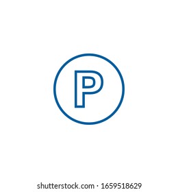Icono de símbolo de estacionamiento ilustración vectorial plantilla para muchos fines. Aislado sobre fondo blanco.