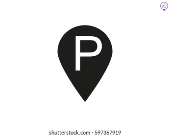 Parking sign, icon, vector illustration eps10