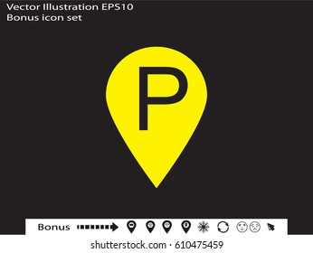 Parking sign, icon, vector illustration eps10