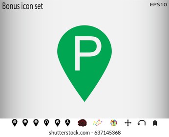 Parking sign, icon, vector illustration eps10