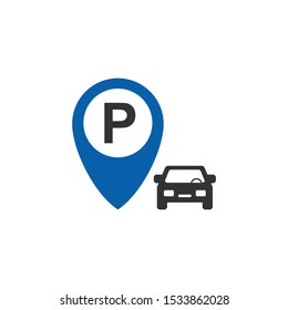 parking sign Icon vector isolated for graphic and web design. parking symbol template color editable on white background.