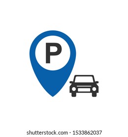 parking sign Icon vector isolated for graphic and web design. parking symbol template color editable on white background.