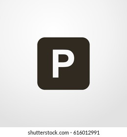 parking sign icon. vector sign symbol on white background