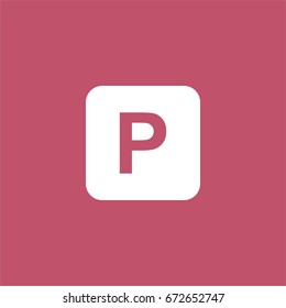 parking sign icon. vector sign symbol on white background
