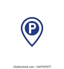 Parking sign icon vector. Parking traffic icon. Simple design on white background.